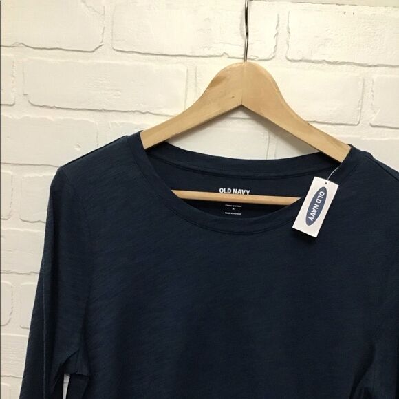 Old Navy long sleeve tee SOFT comfortable crew-neck basic shirt navy blue medium - Picture 3 of 6